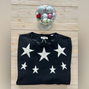 Chinti & Parker 100% Cashmere Black Star Sweater Women’s Size Large